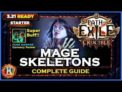 [PoE 3.21] MAGE SKELETONS NECROMANCER - COMPLETE GUIDE - PATH OF EXILE CRUCIBLE - POE BUILDS