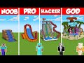 WATER SLIDE AQUA PARK BUILD CHALLENGE - Minecraft Battle: NOOB vs PRO vs HACKER vs GOD / Animation