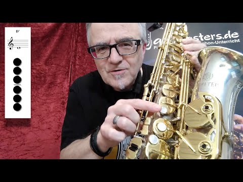 D-Durtonleiter, Ton für Ton, einfach & simpel erklärt (mit Griffbild) Saxophon Praxis Tipps