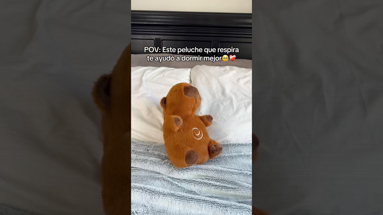 El peluche que respira antiestrés de capybara que me ayudó a dormir mejor🥹❤️‍🩹
