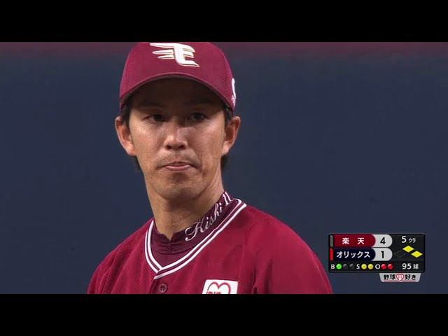 【5回裏】最後はストレート‼ イーグルス・岸が三振を奪いピンチ脱出‼ 2018/4/10 Bs-E