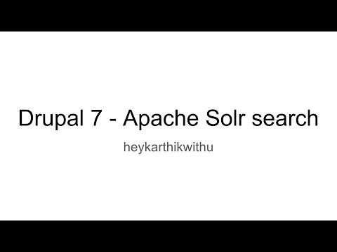 Drupal 7 - Apache Solr search