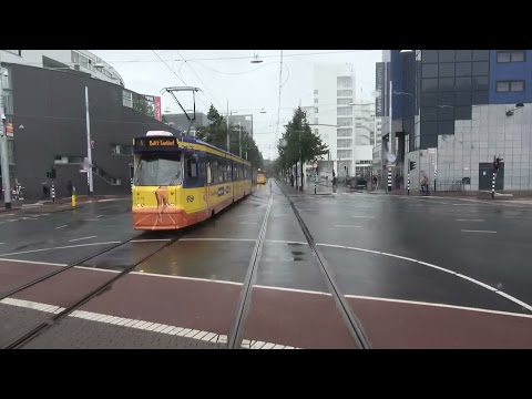 HTM tramlijn 2 Kraayenstein - Leidschendam Noord via station Hollands Spoor | regen | GTL8 3052 | 4K