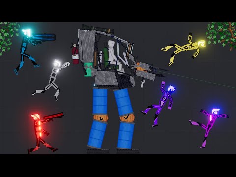 Giant Robot vs Hi-Tech Soldier in People Playground