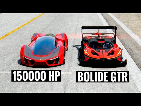 150000 HP Ferrari Achilleo vs Bugatti Bolide GTR at Special Stage Route X