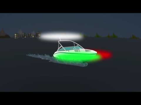 Navigation lights on a boat