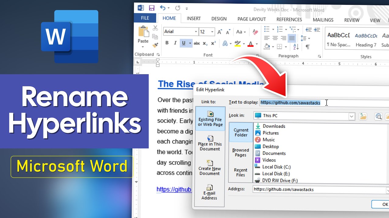 How to Rename or Edit Hyperlinks in MS Word