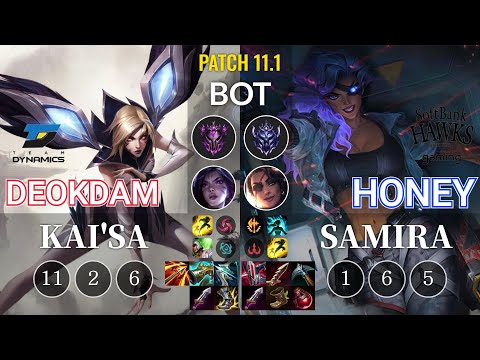 DYN deokdam Kai'Sa vs SHG Honey Samira Bot - KR Patch 11.1