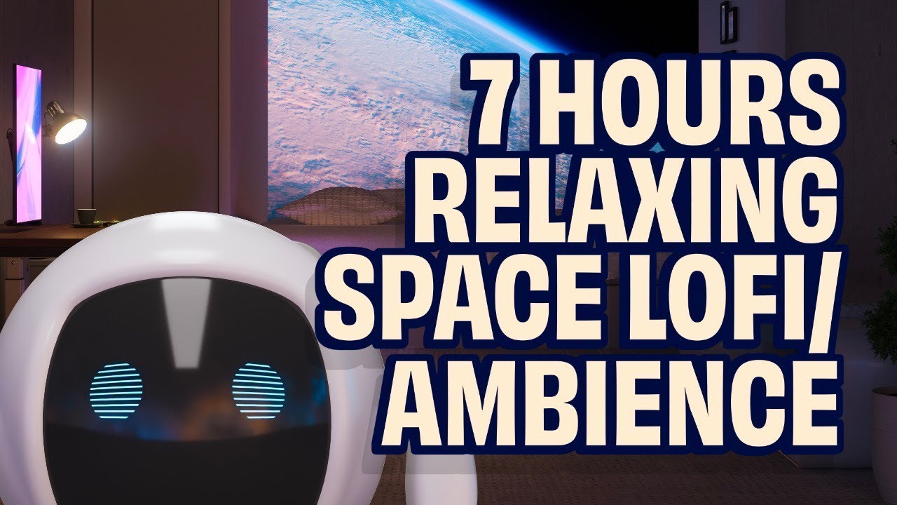 6 Hours of Relaxing Robot Office Ambience 🌍🤖 | Cute Robot's Daily Activities Above Earth