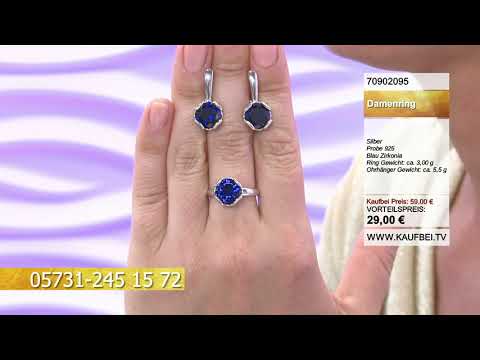 KaufBei.TV Schmuck Shop Damenring mit blaum Zirkonia 70902095