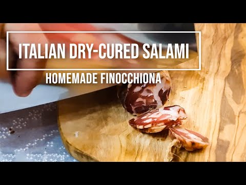 Homemade italian dry cured salami recipe. Finocchiona salami recipe. Dry-cured meat. How to