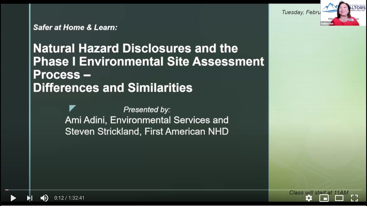 Natural Hazard Disclosures & the Phase I Environmental Site Assessment Process