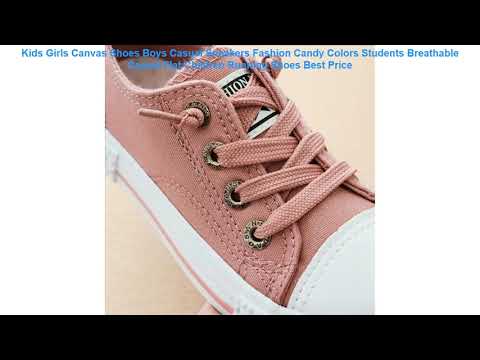 Kids Girls Canvas Shoes Boys Casual Sneakers Fashion Candy Colors Stud Video