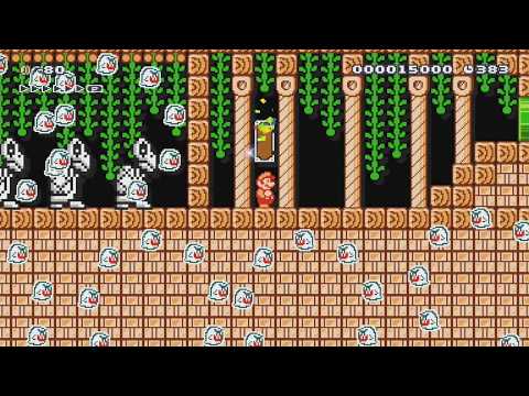 SXW-W4-4-Ghostly Firetemple by Λłρħαχεηίσ ~ WORLD RECORD! - SUPER MARIO MAKER - NO COMMENTARY 1bj