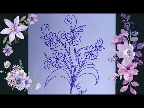 How to Draw Beautiful Flowers | Nice Drawing Tutorial | Flowers Drawing by Nimra Arts Official