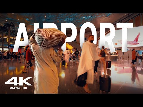 4K Doha Ultra Video Qatar Asmr in airport | Walking Doha airport tour | airport sounds