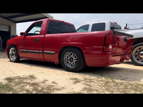 Helping this Turbo Silverado plant some power with a flip kit, Cal-Trac bars, and relocated shocks.