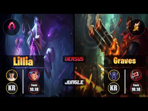 Haru LILLIA (Jungle) [Dark Harvest] VS GRAVES - Diamond KR Patch 10.18