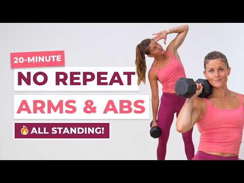 20-Minute Standing Arms and Abs Workout | No Repeats, All Standing