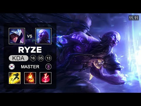 Ryze Mid vs Talon - KR Master Patch 11.11