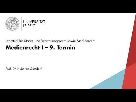 Medienrecht I – 9. Termin