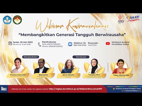 Webinar Kewirausahaan “Membangkitkan Generasi Tangguh Berwirausaha”.