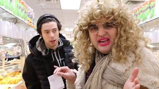 Russian Speaking Mom goes food shopping for New Years with Son Mp4 3GP & Mp3