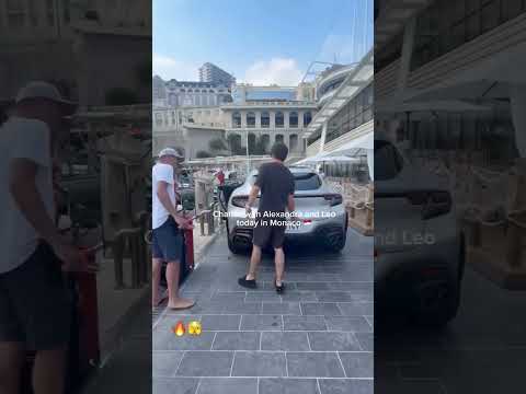 Charles with Alexandra and Leo today in Monaco. #charlesleclerc #alexandraleclerc #f1wag #f1shorts