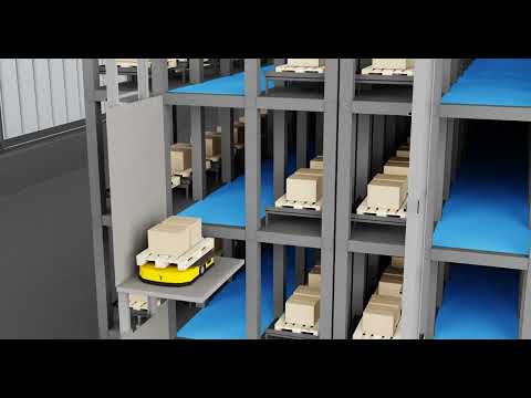 AGV robot ve ASRS sistemi. Dünyada bir ilk, yatay ve dikey depolama bir arada - ASRS storage and AMR