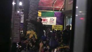 preview picture of video 'Bourbon Street on Super Bowl Sunday after Saints Win  - February 7 2010'