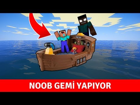 NOOB VS HEROBRİNE #5 - Noob Gemi Yapıyor (Minecraft)