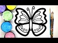 Painting Pretty Pastel Butterfly Painting Pages, Art for Kids, Learn to Color with Painting