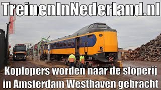 Koplopers worden naar de sloperij in Amsterdam Westhaven gebracht