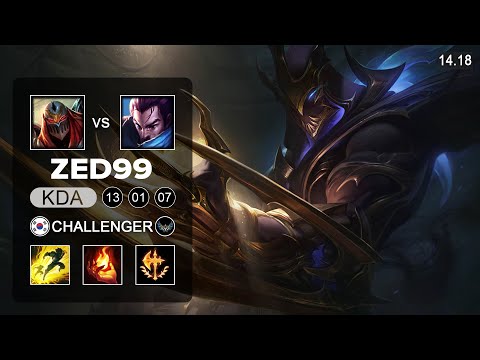 OnZed Zed vs Yasuo Mid - KR Challenger - Patch 14.18 Season 14