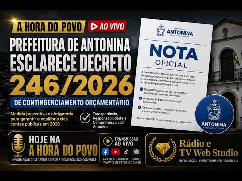 EXCLUSIVO: APÓS MATÉRIA DO DECRETO 246/2026 PREFEITURA DE ANTONINA/PR SE PRONUNCIA EM NOTA E HOJE TEM RESPOSTA AO VIVO!