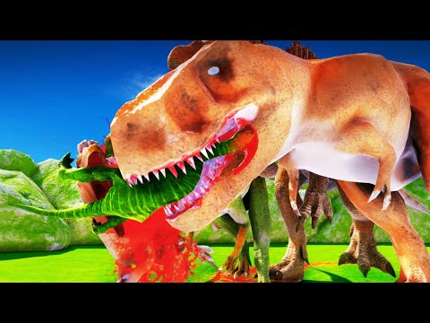 Old dinosaurs vs little Parasaurolophus - Animal Revolt Battle Simulator