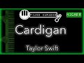Cardigan (HIGHER +3) - Taylor Swift - Piano Karaoke Instrumental