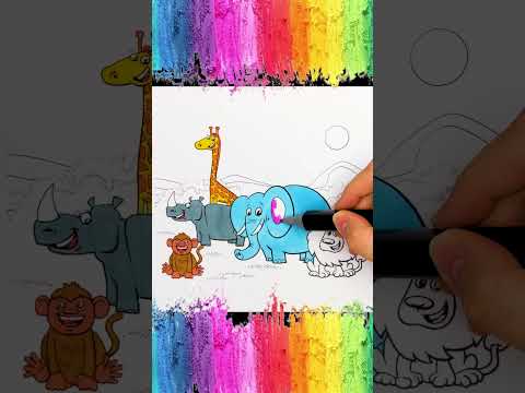 Coloriage des ANIMAUX de la SAVANE 🌳 ABONNEZ-VOUS pour plus de vidéos, c'est gratuit 🤗