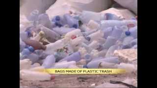 Bags made of plastic trash in Ghana