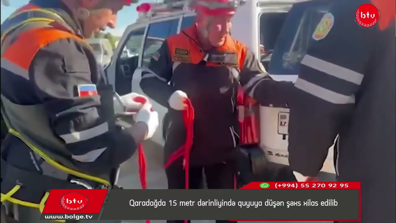 Qaradağda 15 metr dərinliyində quyuya düşən şəxs xilas edilib