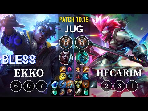 DMO bless Ekko vs Hecarim Jungle - KR Patch 10.19