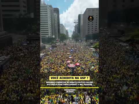 Segundo o Monitor de Debate Politico da USP, ato pró-Flavio na Paulista tinha apenas 71 mil pessoas