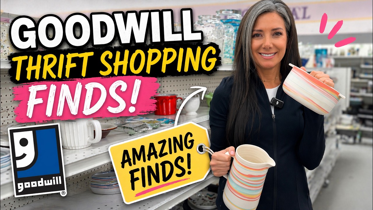 Goodwill Thrift Haul - Vintage Home Decor and Designer Finds - Shopping Second Hand