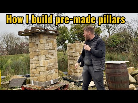 How I build pre made stone pillars 
