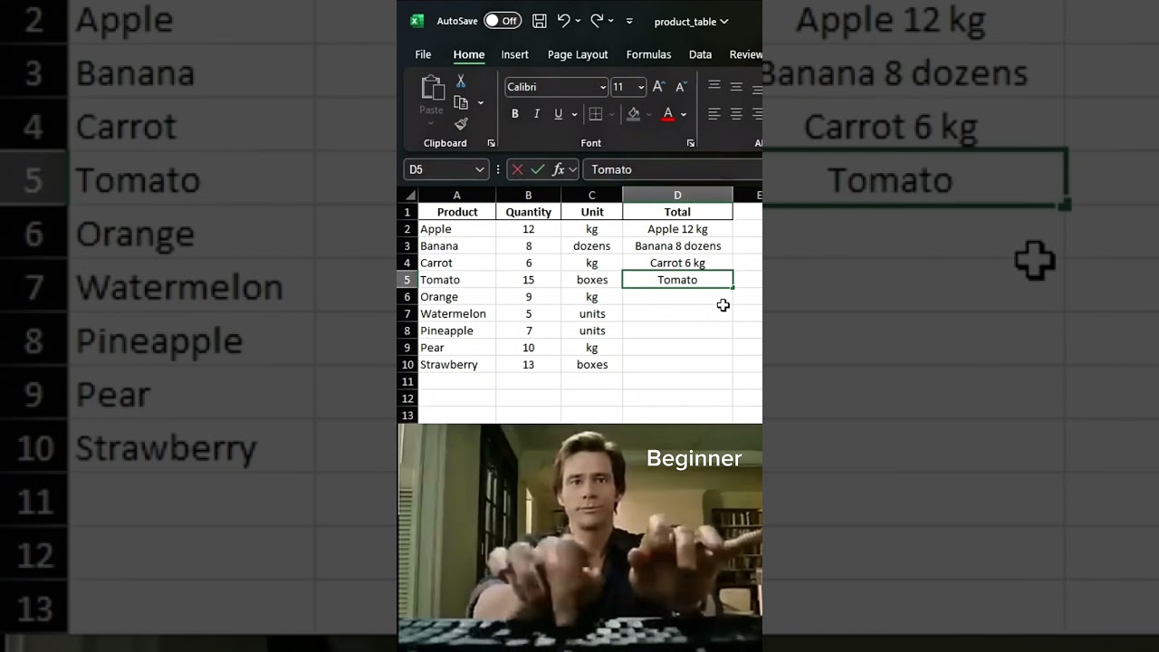 Transform multiple cells in Excel into a single organized content #excel #exceltips #exceltutorial
