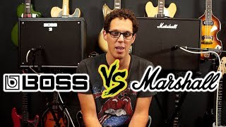 Video thumbnail for Boss Katana 100 vs Marshall Code 50 - Amp Shootout by TheGuitarGeek