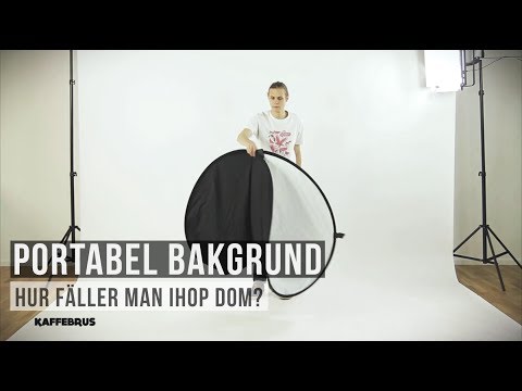 Hur fäller man ihop en portabel bakgrund/stor reflexskärm?
