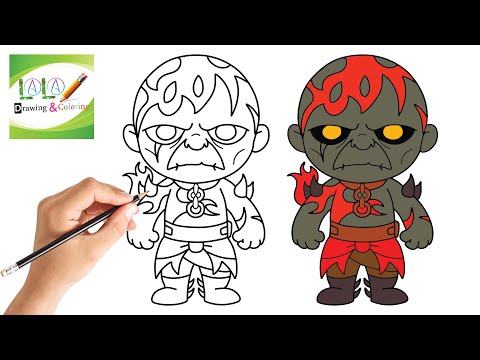 How to draw fortnite || Fire king || Dessin fortnite...