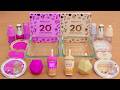 Pink Vs Cream Mixing Makeup Eyeshadow Into Slime ASMR