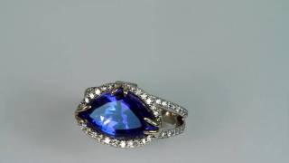 14 Kt. Tanzanite Shield Ring 6.77 ct. Tanzanitejewelrydesigns.com
